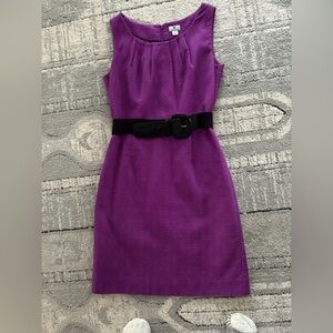 Worthington Purple Mini Dress with Black Belt